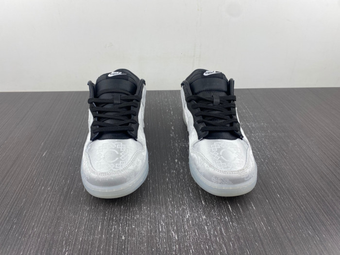 CLOT x fragment x Nike Dunk Low Colorway: White/Black  FN0315-110
