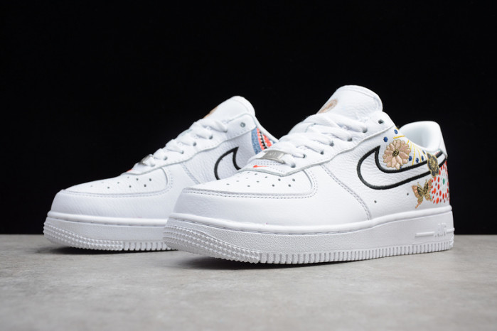 NIKE AIR FORCE 1 07 LNY QS LUNAR NEW YEAR WHITE FLOWERS WOMENS AJ8298-100